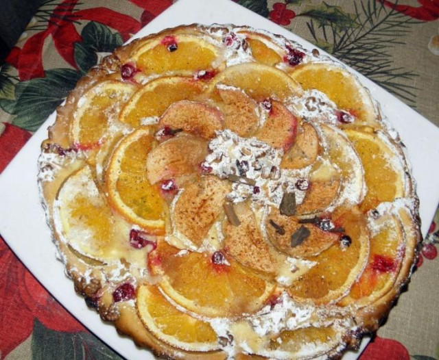 Новорічний пиріг смак Різдва з апельсинами рецепт з фото 