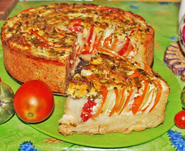 Овочевий пиріг Полосатик з кабачками і морквою рецепт з фото покроково 
