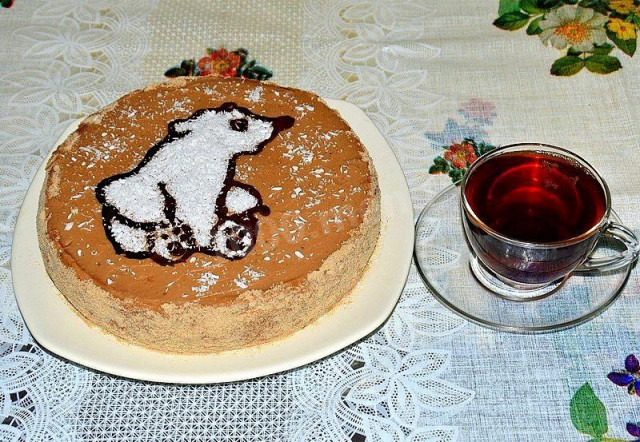Торт Ведмедик на півночі зі сметанним і праліновим кремами рецепт з фото покроково 