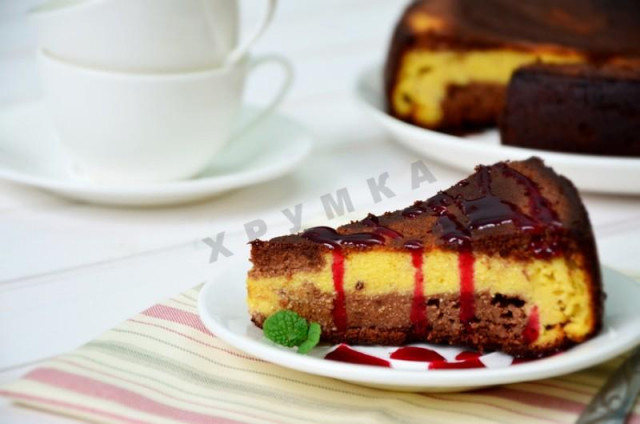 Мармуровий сирно-шоколадний пиріг рецепт з фото покроково 