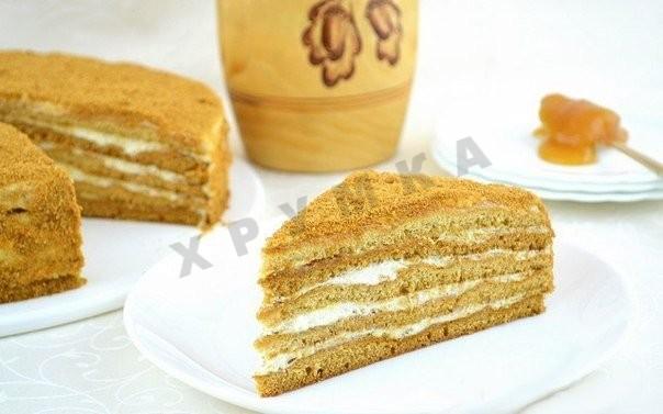 Торт Медовик зі сметанно-вершковим кремом рецепт з фото покроково 