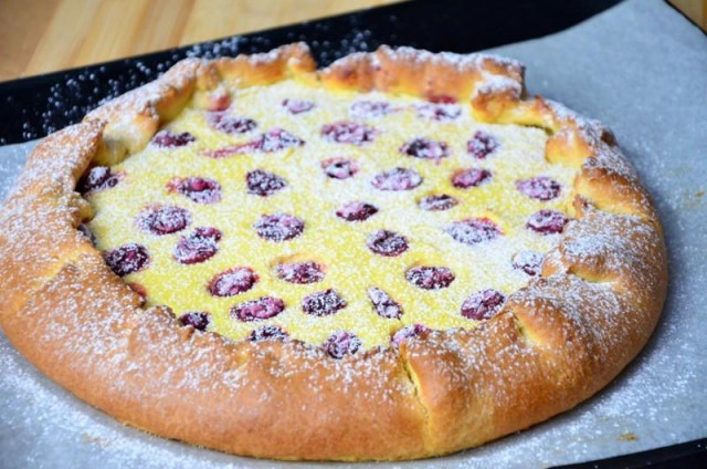 Пиріг з вишнею і сиром відкритий рецепт з фото покроково 
