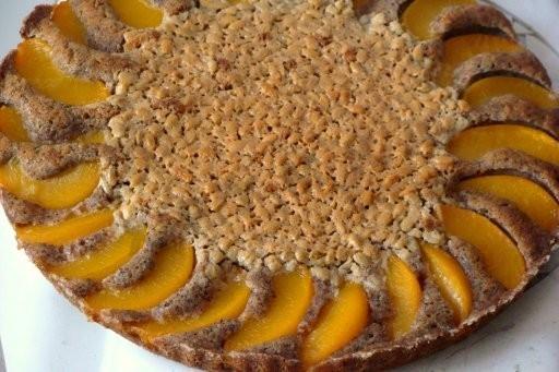 Пиріг Соняшник з персиками рецепт з фото покроково 