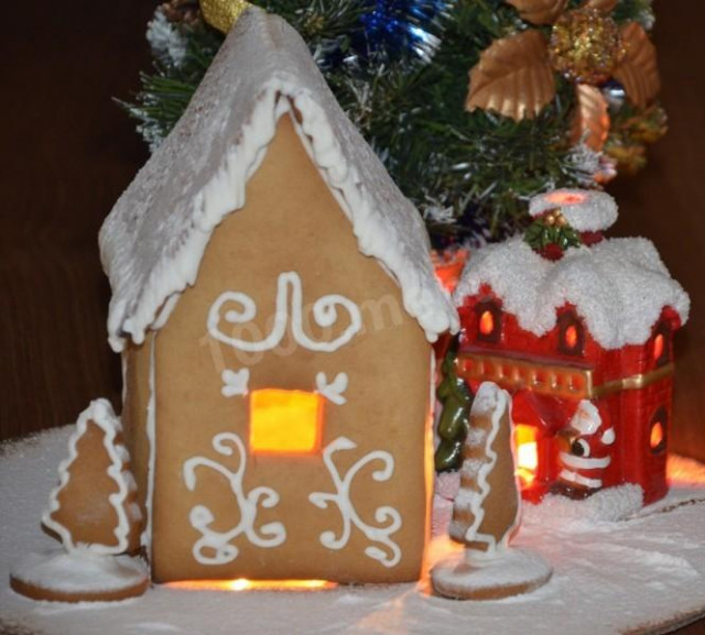 Новорічний пряниковий будиночок з глазур'ю рецепт з фото покроково 