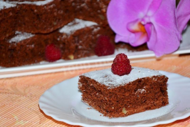 Шоколадний пиріг з волоськими горіхами рецепт з фото покроково 