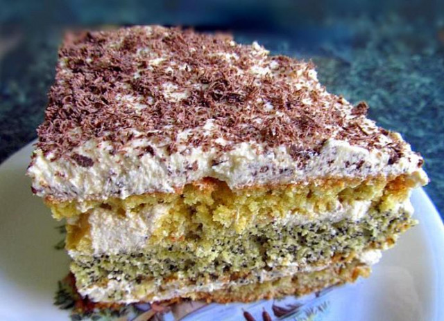 Торт Казка з маком бісквітний рецепт з фото покроково 