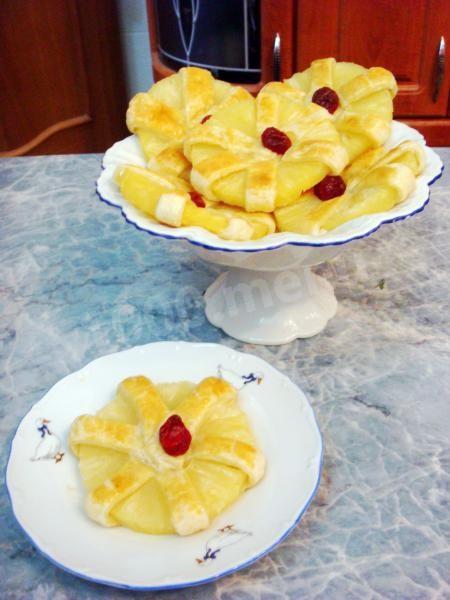 Тістечко фруктове квіти з ананаса рецепт з фото покроково 