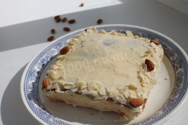 Мигдальний торт зі згущеним молоком рецепт з фото покроково 