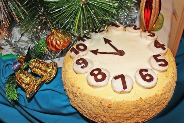 Новорічний торт годинник рецепт з фото покроково 