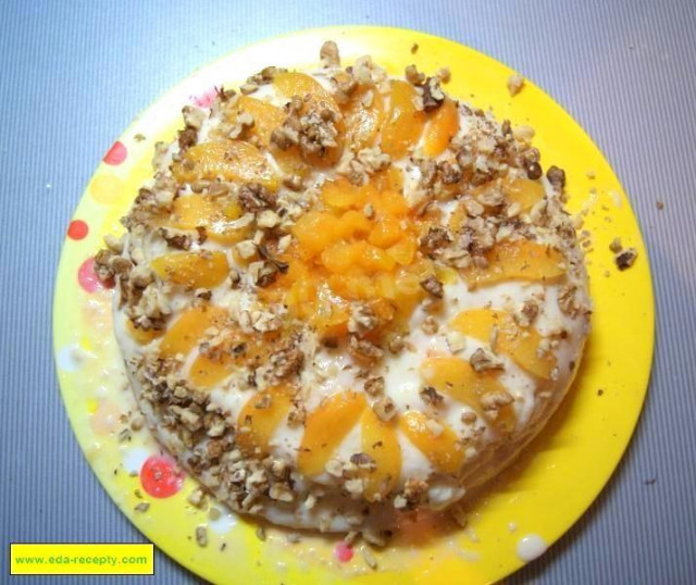 Торт з персиками і ванільним смаком рецепт з фото покроково 