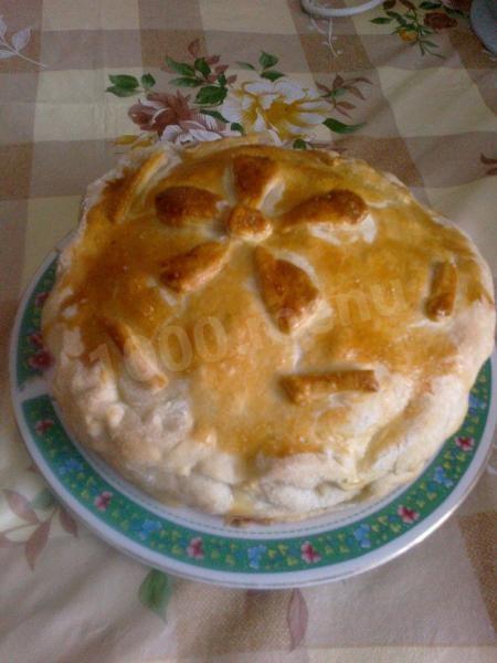 Пиріг курник з картоплею з готового листкового тіста рецепт з фото покроково 