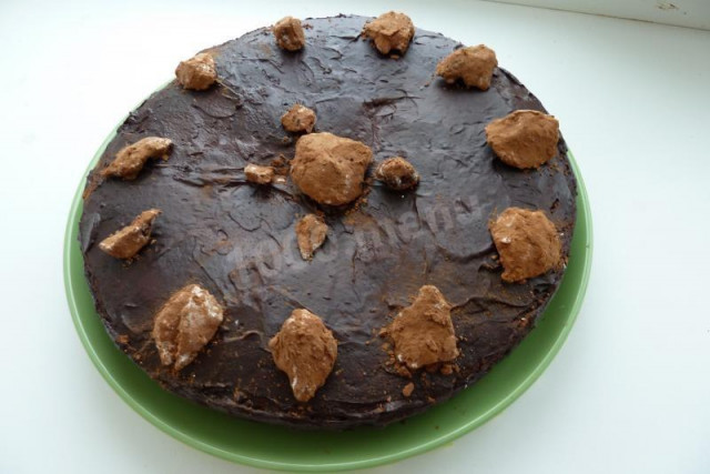 Торт трюфель з гірким шоколадом і вершками рецепт з фото покроково 