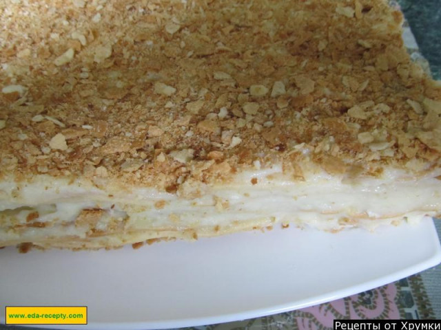 Листковий торт наполеон домашній рецепт з фото покроково 