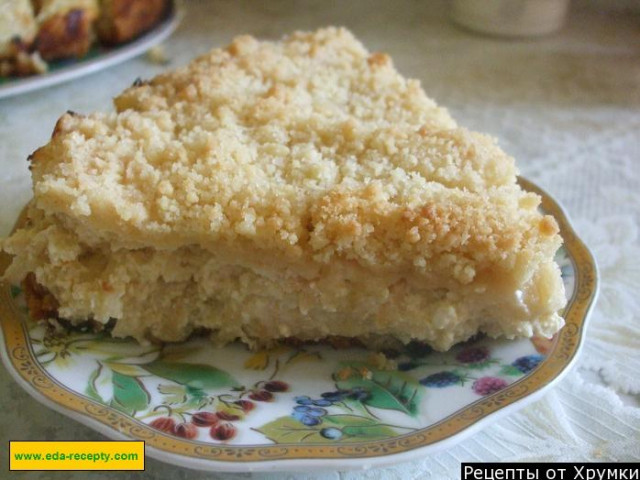 Пісочний пиріг з яблуками і сиром рецепт з фото покроково 