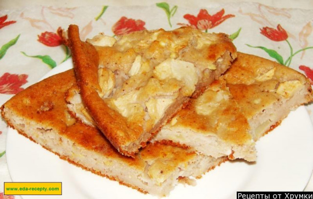 Відкритий пиріг з яблуками манкою і сиром рецепт з фото покроково 