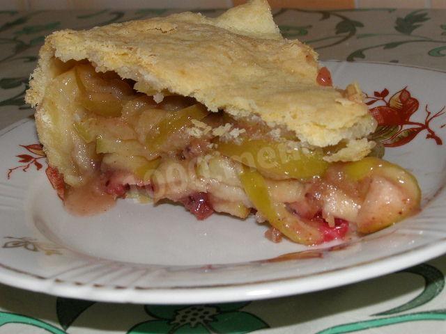 Журавлинний пиріг з журавлиною і яблуками без яєць рецепт з фото покроково 
