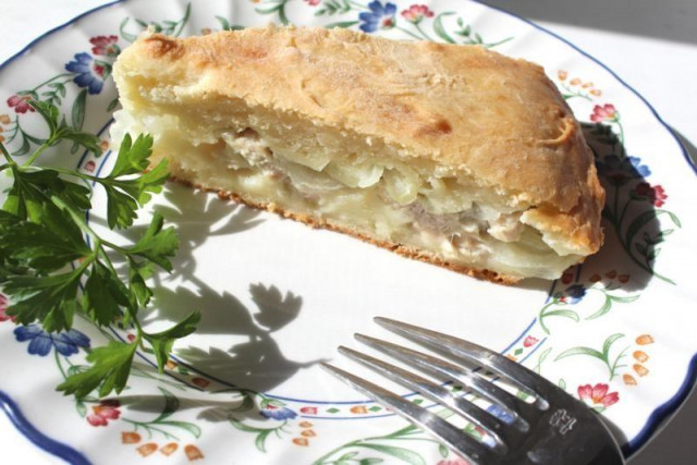 Ситний пиріг з куркою і картоплею рецепт з фото покроково 