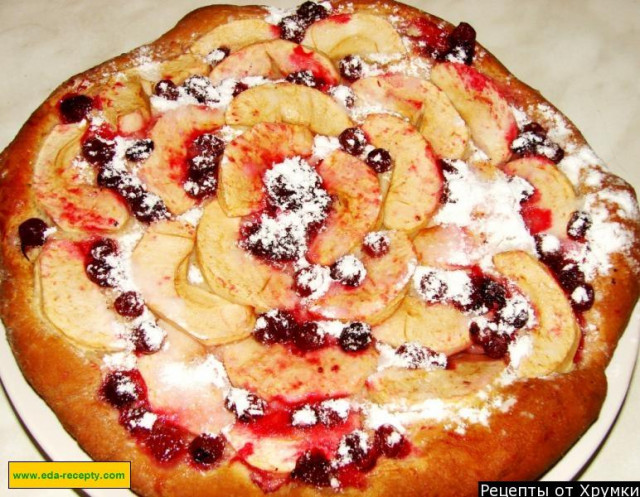 Яблучний пиріг з брусницею рецепт з фото покроково 