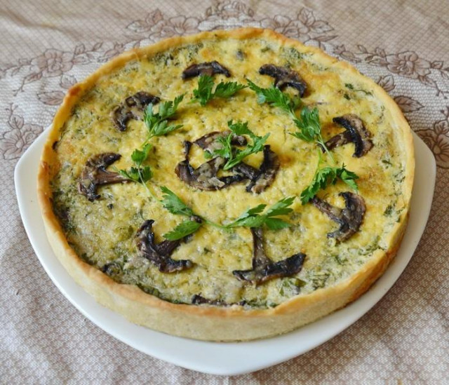 Сирний пиріг Кіш Лорен з грибами рецепт з фото покроково 