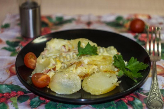 Картопля з копченою куркою в духовці рецепт з фото покроково і відео 