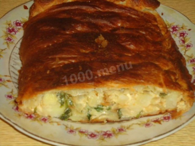 Пиріг з картоплею, вершками, цибулею і сиром в духовці рецепт з фото покроково 