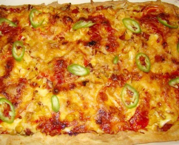 Піца на кефірі з куркою в духовці рецепт з фото покроково 
