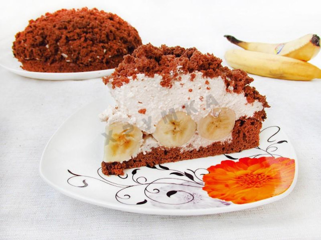 Торт Кротова нора з бананами рецепт з фото покроково 