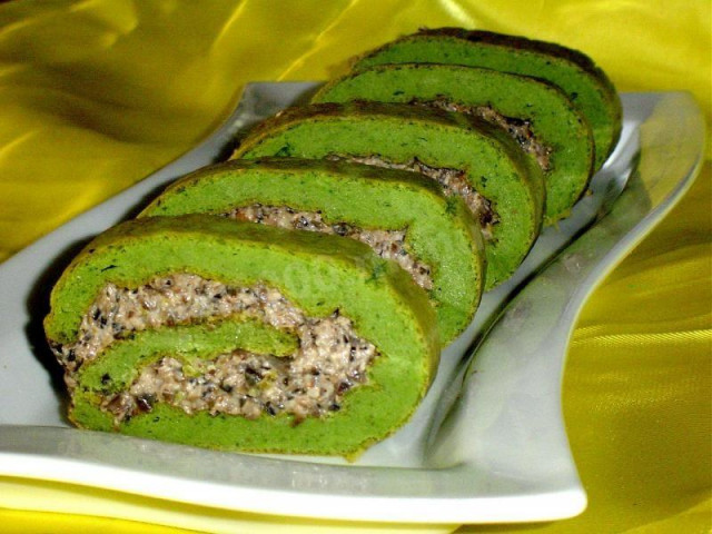 Рулет Зелений-презеленый на закуску рецепт з фото покроково 
