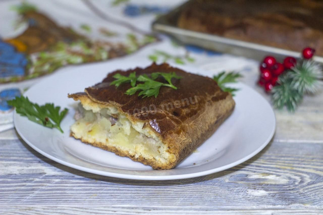 Пиріг м'ясний картопляний на дріжджах рецепт з фото покроково і відео 