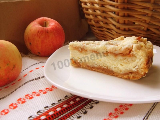 Насипний пиріг яблучно сирний рецепт з фото 