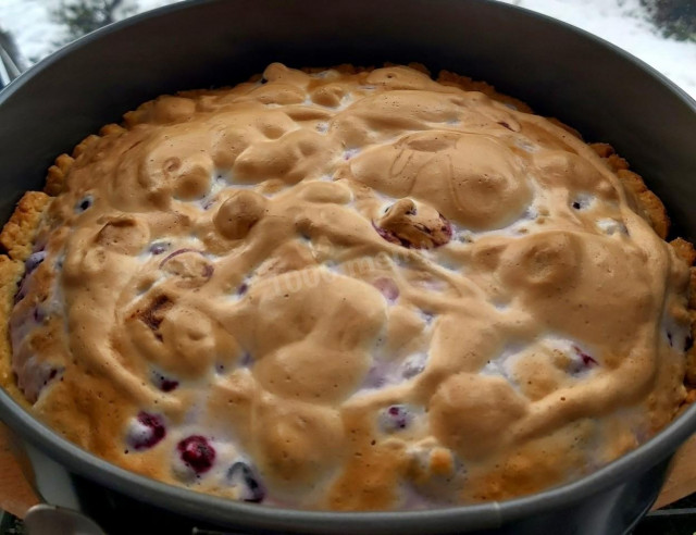 Пісочний пиріг зі смородиною і кремом рецепт з фото покроково 