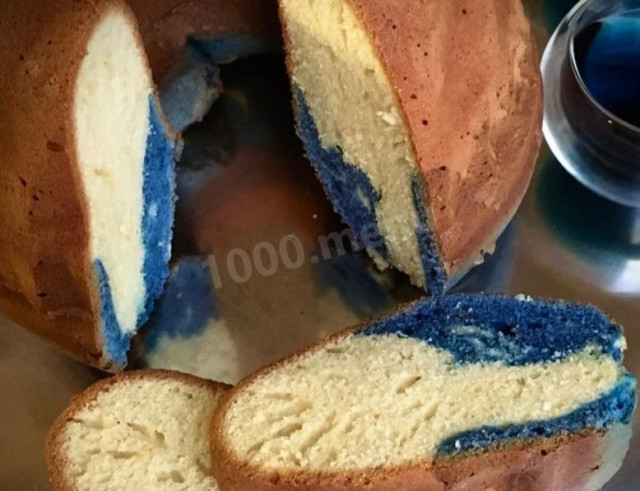 Мармуровий кекс Блюз з синім чаєм рецепт з фото покроково 