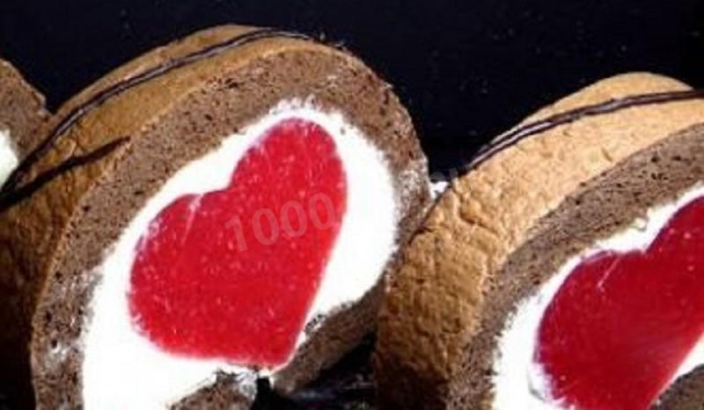 Рулет любові на День Святого Валентина рецепт з фото покроково 