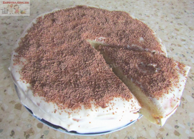 Простий торт на кефірі зі сметанним кремом рецепт з фото і відео 