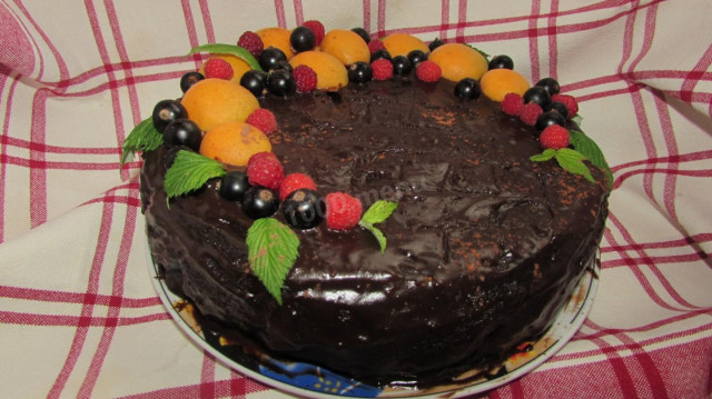 Бісквітний шоколадний торт на олії на окропі рецепт з фото покроково 