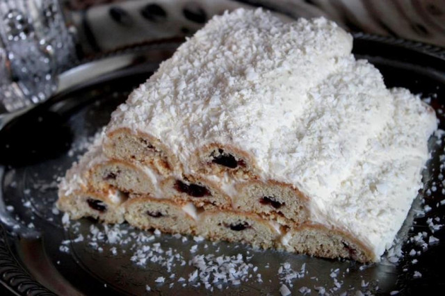 Торт Монастирська хата з вишнею з пісочного тіста рецепт з фото 