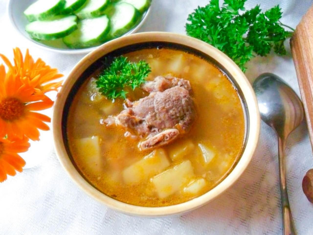 Гороховий суп на яловичій кісточці рецепт з фото покроково 