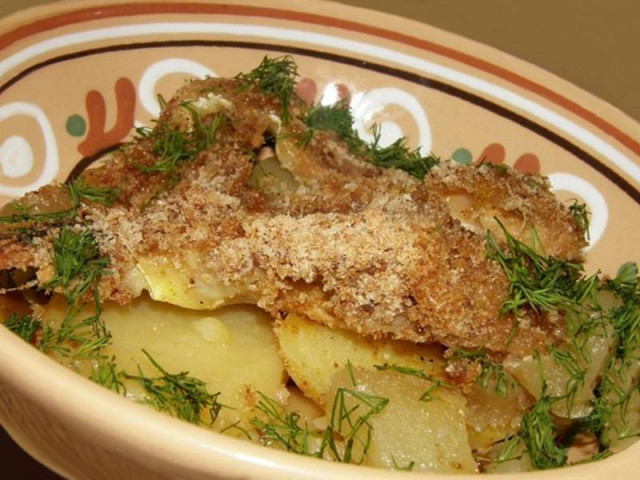 Черевця сьомги з картоплею рецепт з фото 