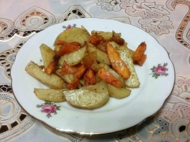 Картопля з гарбузом на рослинній олії рецепт з фото покроково 