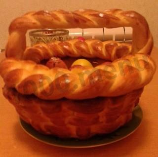 Плетений Великодній кошик з дріжджового тіста рецепт з фото покроково 