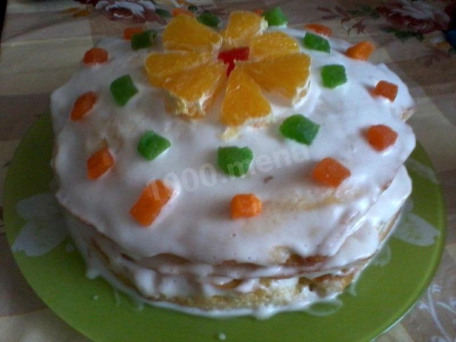 Красивий і яскравий апельсиновий торт без мастики рецепт з фото покроково 
