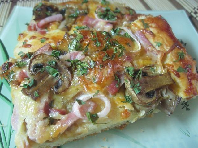 Домашня піца з грибами рецепт з фото покроково 