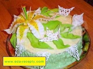 Торт Каприз з маком і горіхами з квітами рецепт з фото покроково 