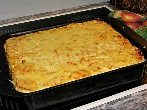 Картопляна запіканка з грибами, вершками, сиром і цибулею рецепт з фото покроково 