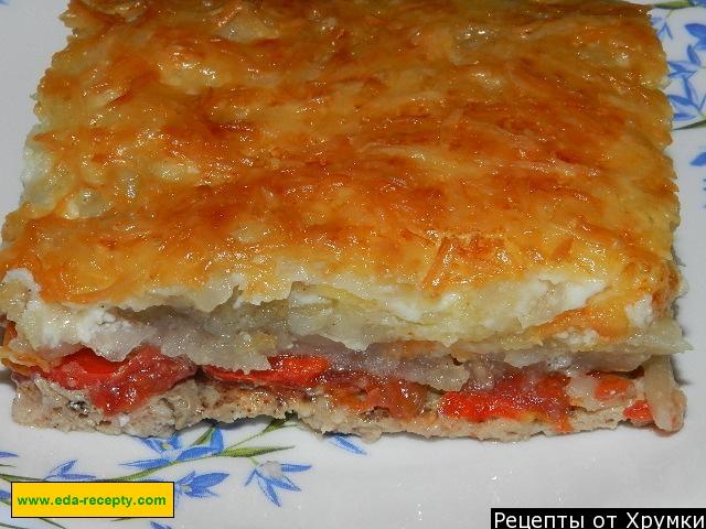 Запеканка из картошки с сыром и помидорами