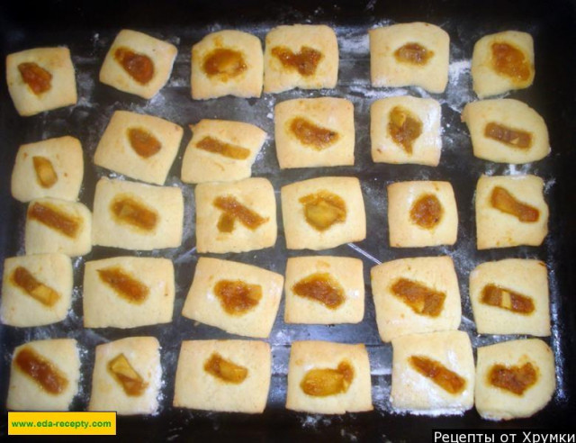 Пісочне печиво на вершковому маслі з варенням і корицею рецепт з фото покроково 