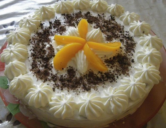Сметанний торт з ванільним кремом рецепт з фото покроково 