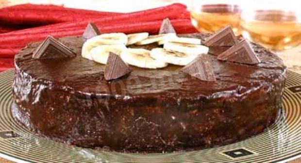 Шоколадно-банановий з ваніллю на сметані торт рецепт з фото 