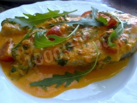 Сьомга з овочами в томатно-медовому соусі рецепт з фото 