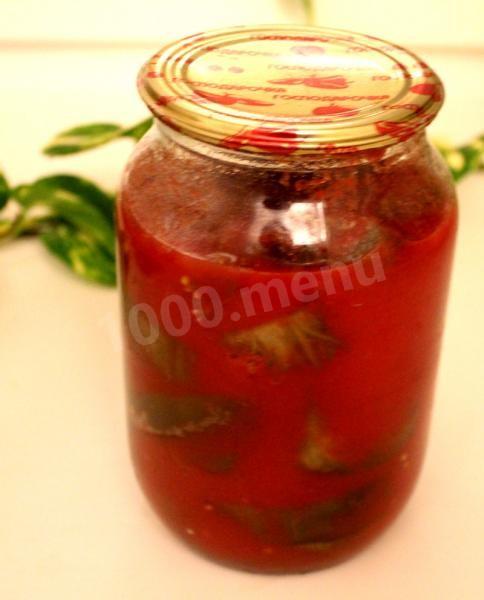 Пікантні баклажани з томатним соком рецепт з фото покроково 